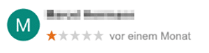 Die klassische 1 Stern-Bewertung