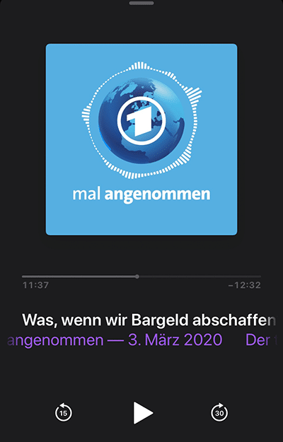 Podcast der Tagesschau zum Thema Bargeld abschaffen