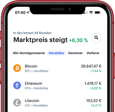 Coinbase App auf dem iPhone 11